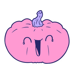 cartoon pumpkin in bright neon color