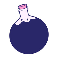 halloween potion cartoon in bright neon color