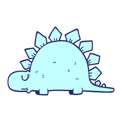 cartoon doodle prehistoric dinosaur in bright neon color