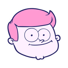 cartoon male face in bright neon color