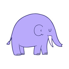 cartoon elephant in bright neon color