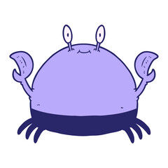 Obraz premium cartoon crab in bright neon color