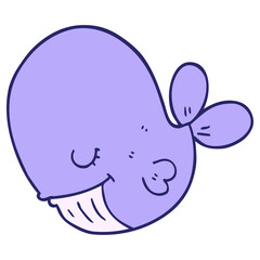 cartoon whale in bright neon color