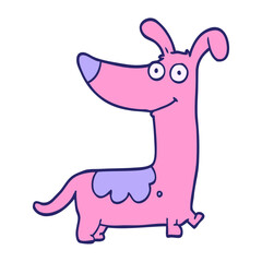 cartoon dog in bright neon color