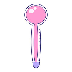 cartoon thermometer in bright neon color