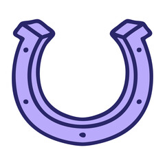 iconic tattoo style image of a horse shoe in bright neon color