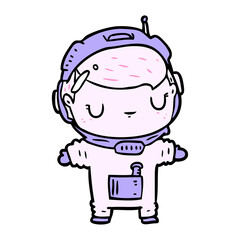 cute cartoon astronaut in bright neon color
