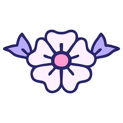 iconic tattoo style image of a flower in bright neon color