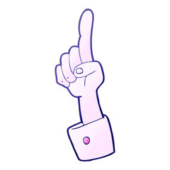cartoon pointing hand in bright neon color