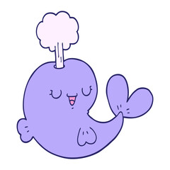 cartoon whale in bright neon color