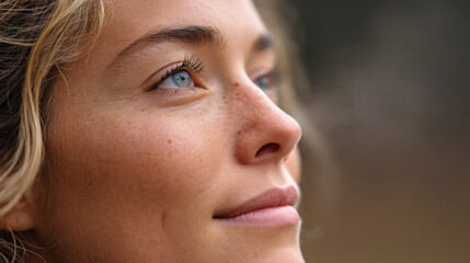 Refreshing face mist creating soothing cloud of hydration in gentle light
