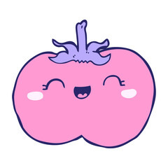 cartoon tomato in bright neon color