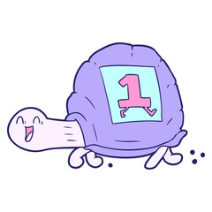 cartoon tortoise in bright neon color