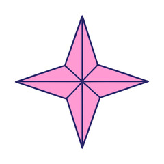 tattoo in traditional style of a star in bright neon color
