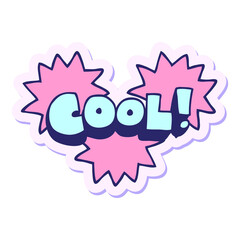 sticker of a cool cartoon symbol in bright neon color