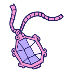 cartoon doodle expensive jewelery in bright neon color