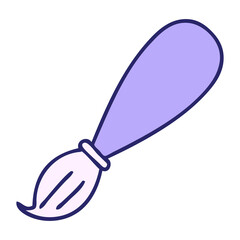 cute cartoon of a paint brush in bright neon color