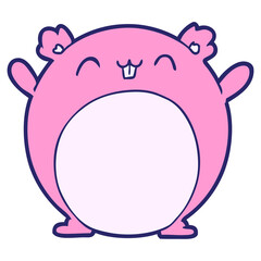 cartoon hamster in bright neon color