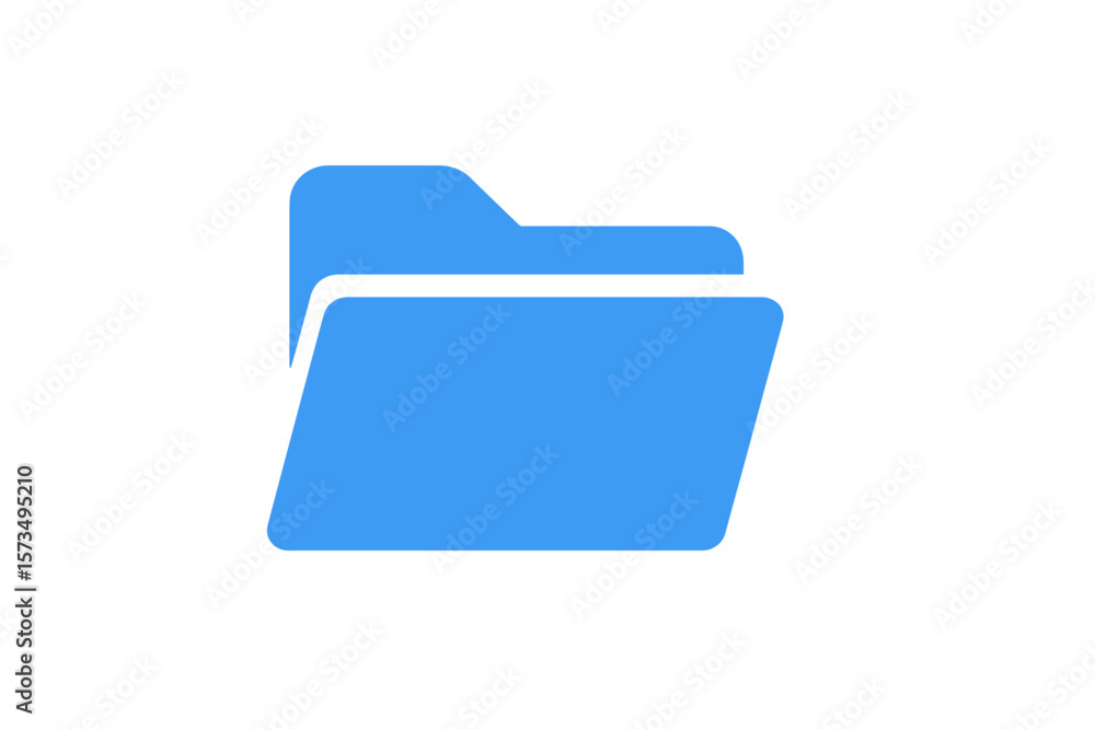 Fototapete Blue Folder Icon. Minimalist File Directory Symbol. Modern Flat Design. Digital Document Storage. Data Organization. Office Archive. Computer Interface. Isolated Vector Illustration