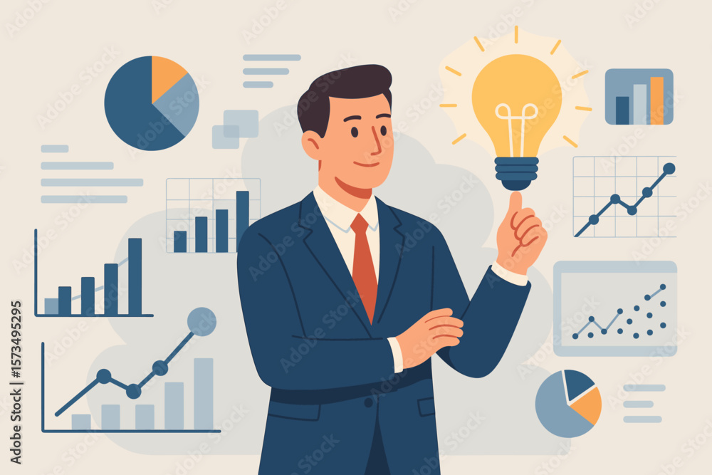 Poster business intelligence and data analysis for insights. making business decisions for success. informa