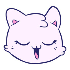 cartoon cat face in bright neon color