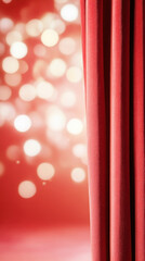 Dramatic theatrical stage curtain with elegant red fabric and spotlights