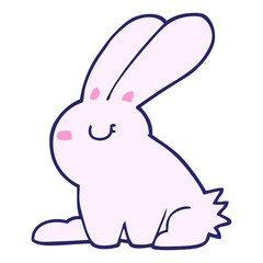 cartoon rabbit in bright neon color