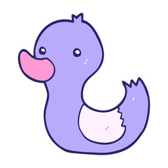 cartoon duck in bright neon color