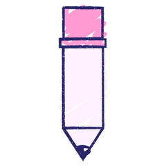 Pencil Chalk Drawing in bright neon color