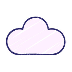 Cloud Chalk Drawing in bright neon color