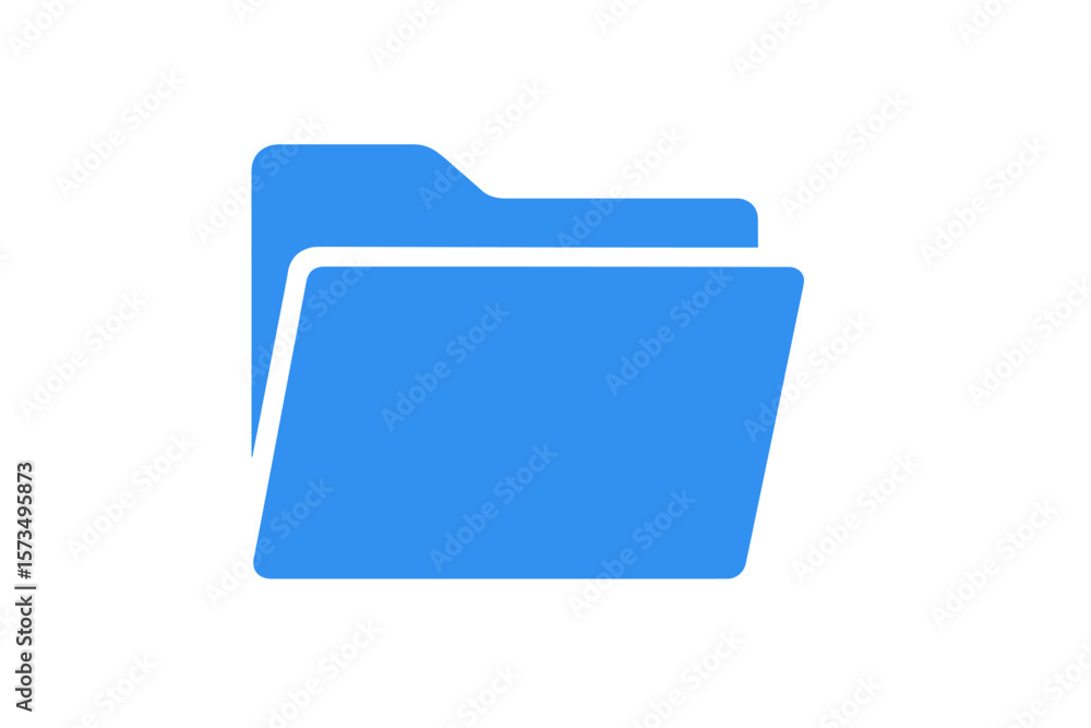 Poster blue folder icon vector illustration. file document storage symbol. office data organization concept