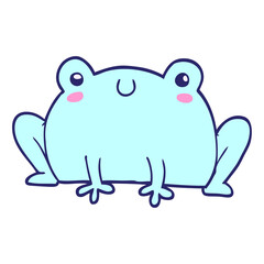 cartoon frog in bright neon color