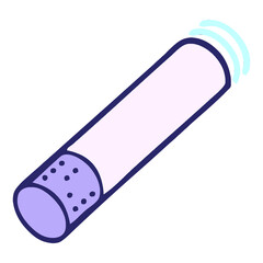 comic book style cartoon of a cigarette  in bright neon color