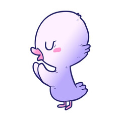 cute cartoon duckling in bright neon color