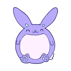 cartoon rabbit in bright neon color