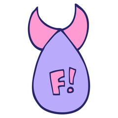 cartoon doodle atomic bomb in bright neon color