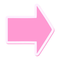 pointing arrow cartoon sticker in bright neon color