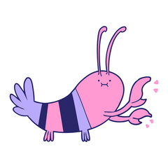 cartoon lobster in bright neon color