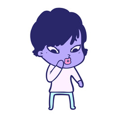 Obraz premium cartoon woman in bright neon color