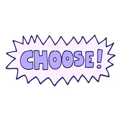 Fototapeta premium hand drawn doodle style cartoon choose symbol in bright neon color