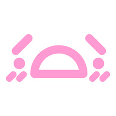 unhappy shocked face icon in bright neon color