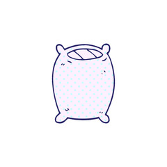 cartoon doodle bedtime pillow in bright neon color