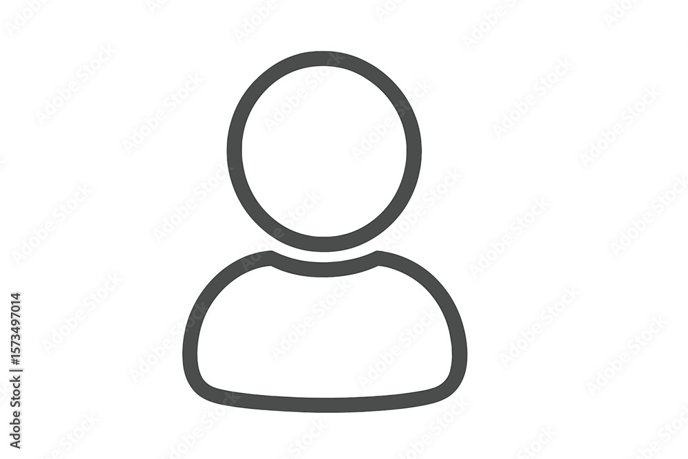 Poster minimalist user profile avatar icon. simple outline person symbol. default account picture. social m