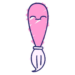 Paint Brush Chalk Drawing in bright neon color