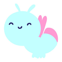 cute cartoon glow bug in bright neon color