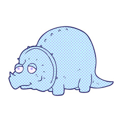 freehand drawn cartoon dinosaur in bright neon color