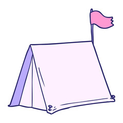 cartoon tent in bright neon color © lineartestpilot
