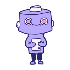 cartoon robot in bright neon color
