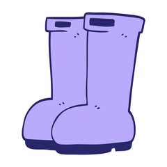 cartoon doodle red wellies in bright neon color