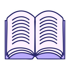 cute cartoon of a open book in bright neon color